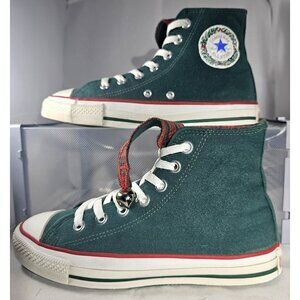 Vintage Converse Green Allstar W/Plaid Jingle Bells High Tops Sneakers Size 5.5